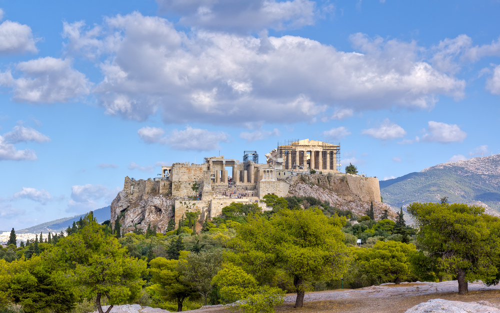 Uitzicht op het Akropolis